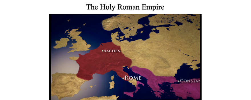 From Aachen (now northwestern Germany), Charlemagne ruled over the largest empire in western Europe since the height of the Roman Empire, thus spreading Christianity through conquest.